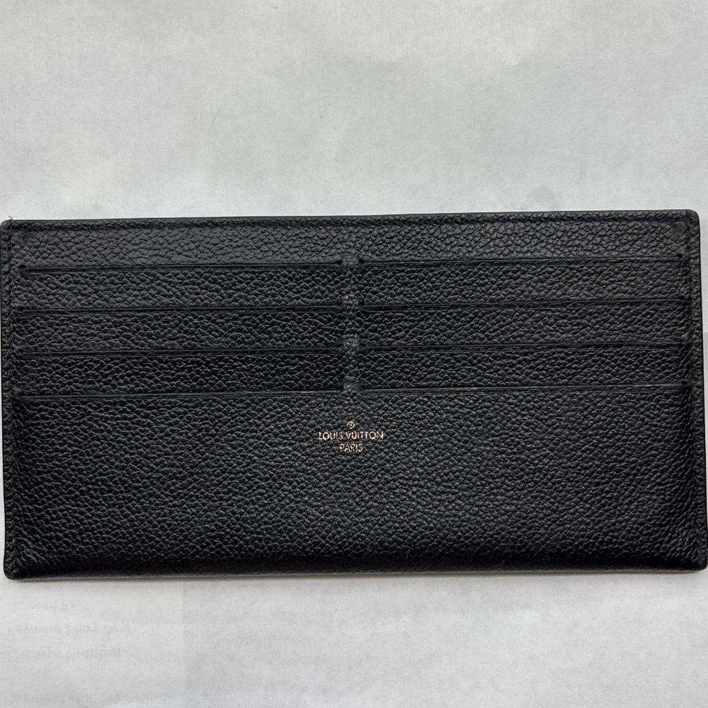 LOUIS VUITTON Calfskin Felicie Chain Wallet Card Holder Insert Black